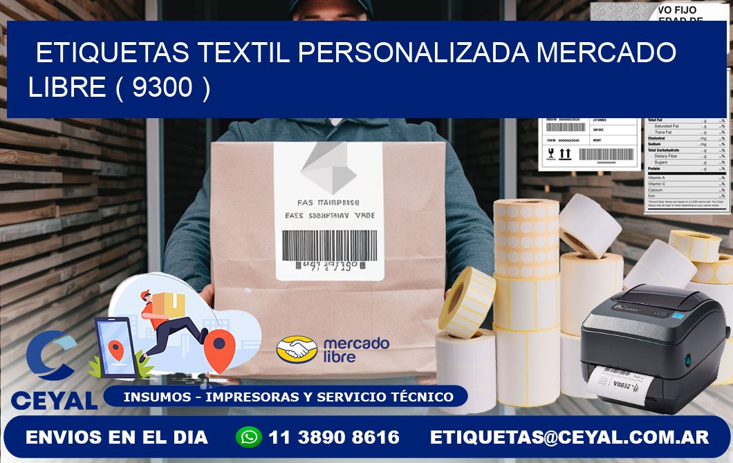 ETIQUETAS TEXTIL PERSONALIZADA MERCADO LIBRE ( 9300 )