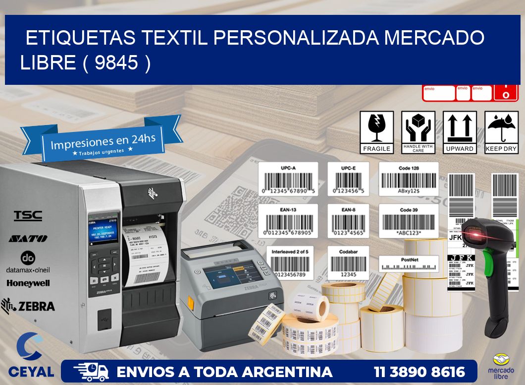 ETIQUETAS TEXTIL PERSONALIZADA MERCADO LIBRE ( 9845 )