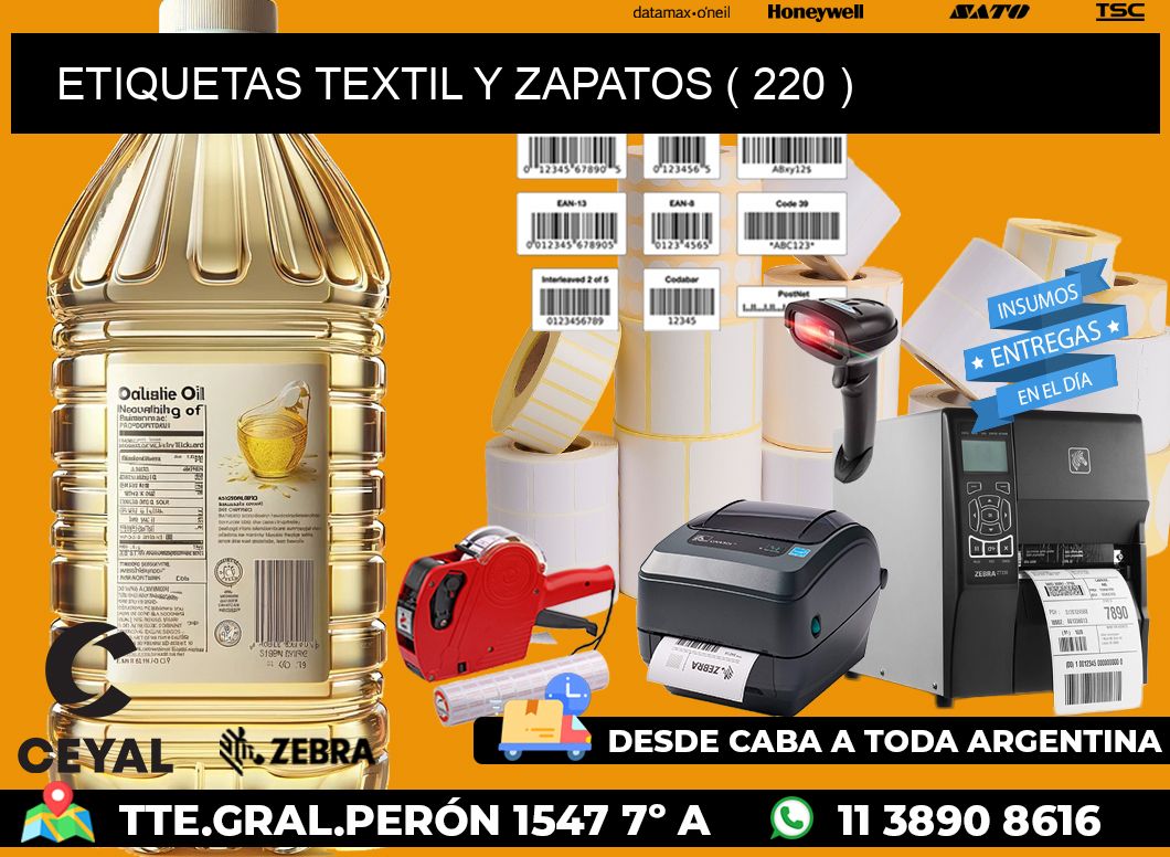 ETIQUETAS TEXTIL Y ZAPATOS ( 220 )