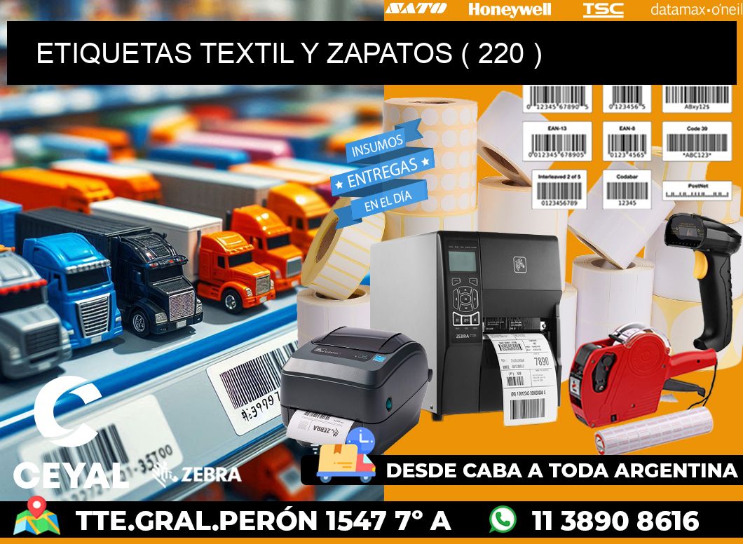ETIQUETAS TEXTIL Y ZAPATOS ( 220 )