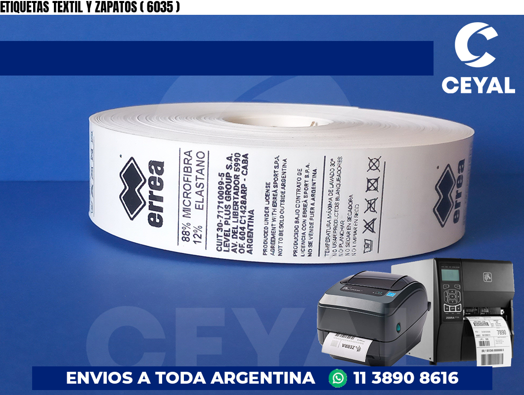 ETIQUETAS TEXTIL Y ZAPATOS ( 6035 )