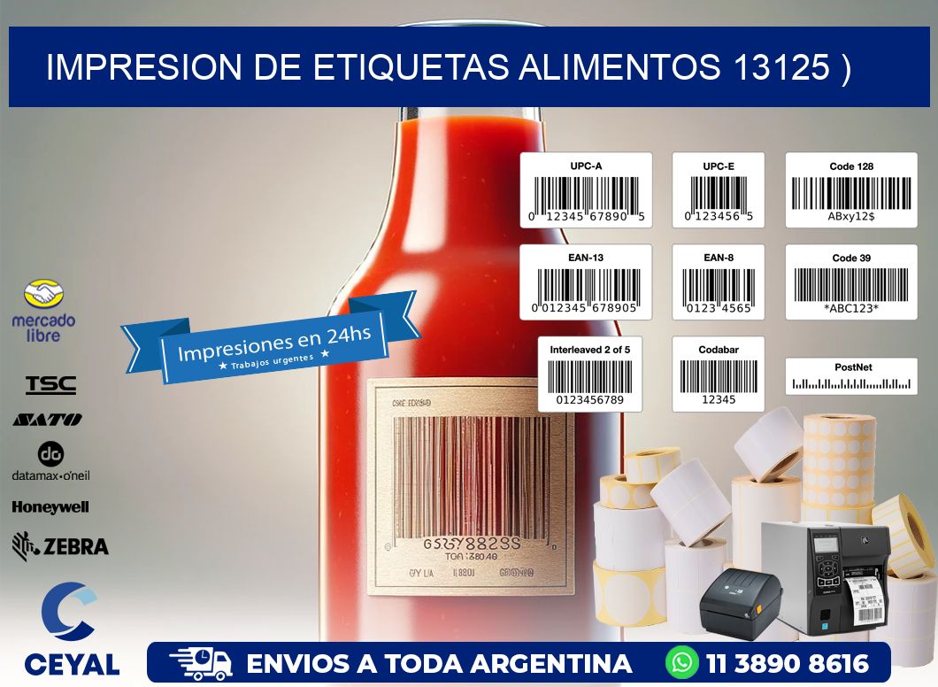IMPRESION DE ETIQUETAS ALIMENTOS 13125 )