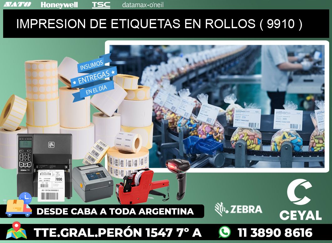 IMPRESION DE ETIQUETAS EN ROLLOS ( 9910 )