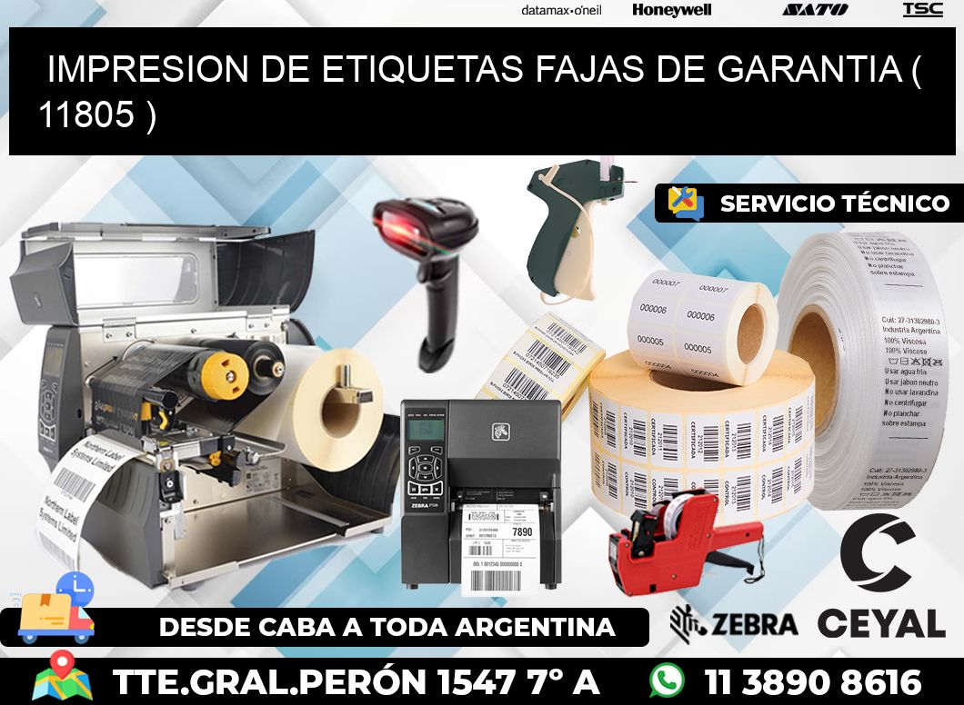 IMPRESION DE ETIQUETAS FAJAS DE GARANTIA ( 11805 )