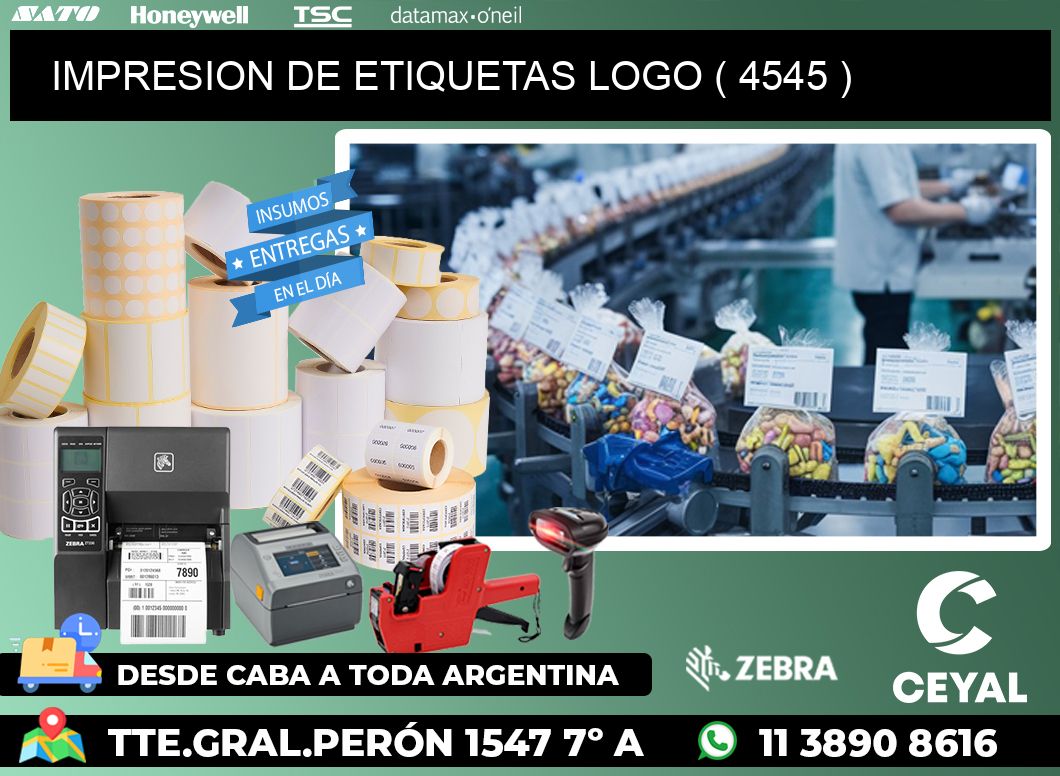 IMPRESION DE ETIQUETAS LOGO ( 4545 )