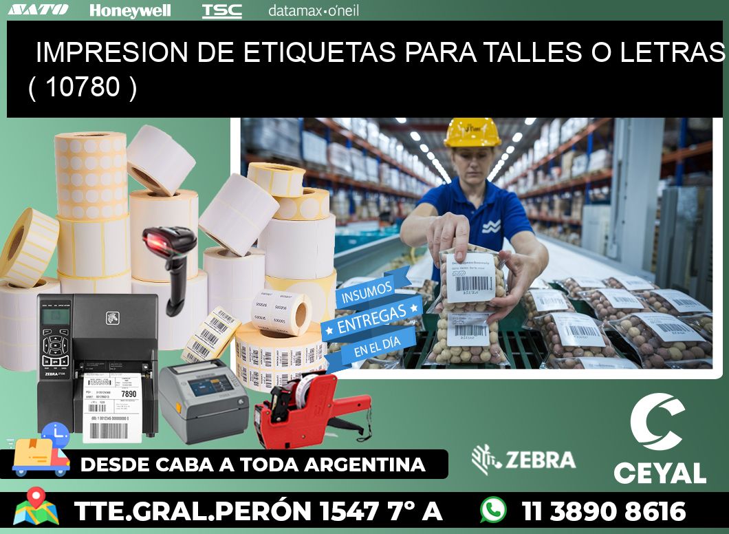 IMPRESION DE ETIQUETAS PARA TALLES O LETRAS ( 10780 )