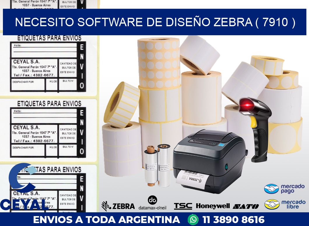 NECESITO SOFTWARE DE DISEÑO ZEBRA ( 7910 )