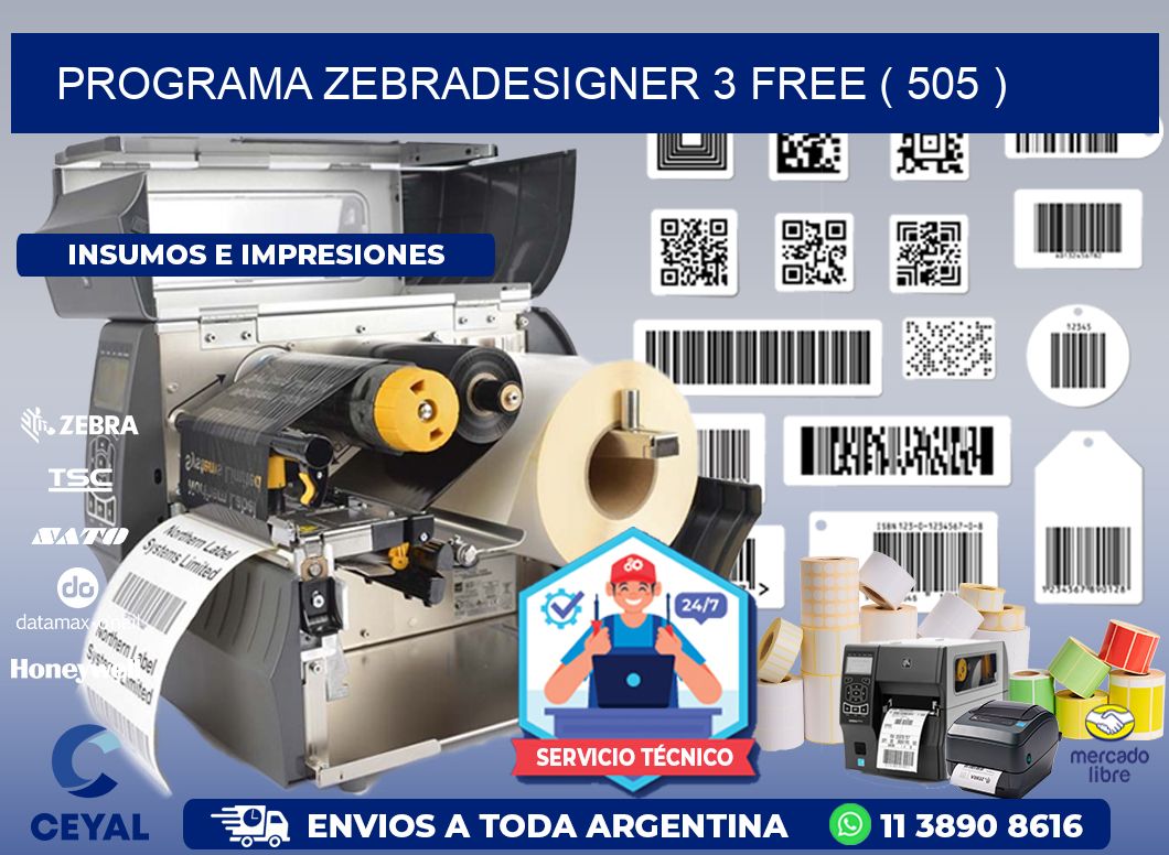 PROGRAMA ZEBRADESIGNER 3 FREE ( 505 )