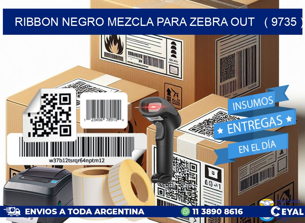 RIBBON NEGRO MEZCLA PARA ZEBRA OUT   ( 9735 )