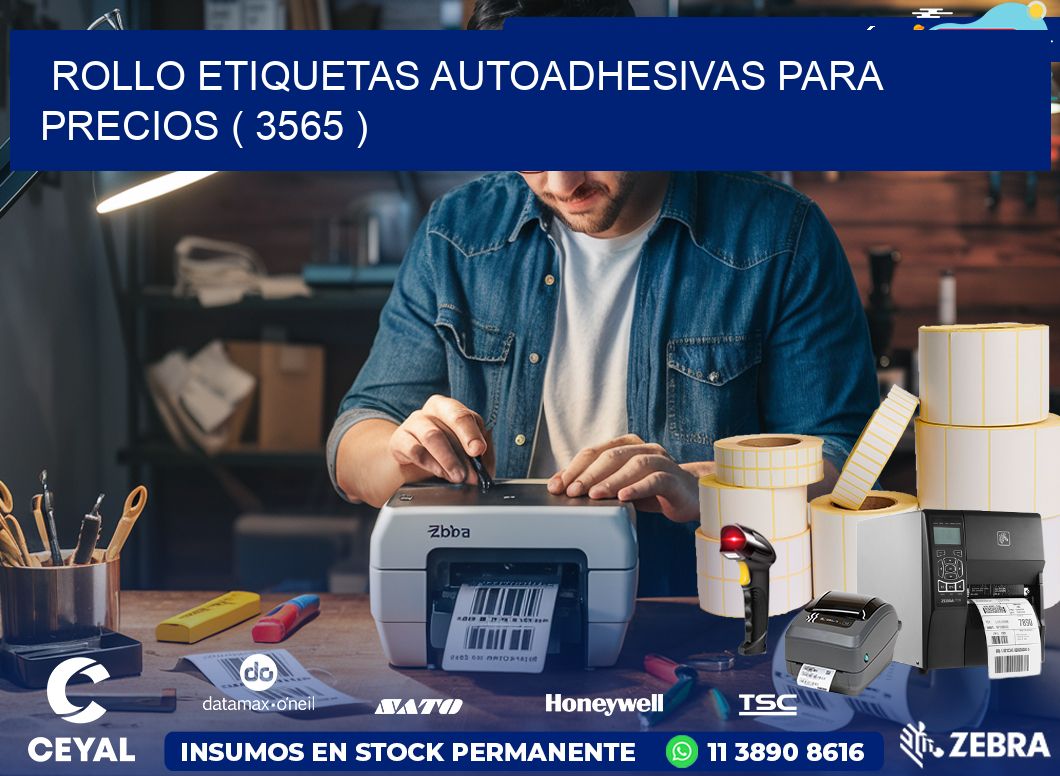 ROLLO ETIQUETAS AUTOADHESIVAS PARA PRECIOS ( 3565 )