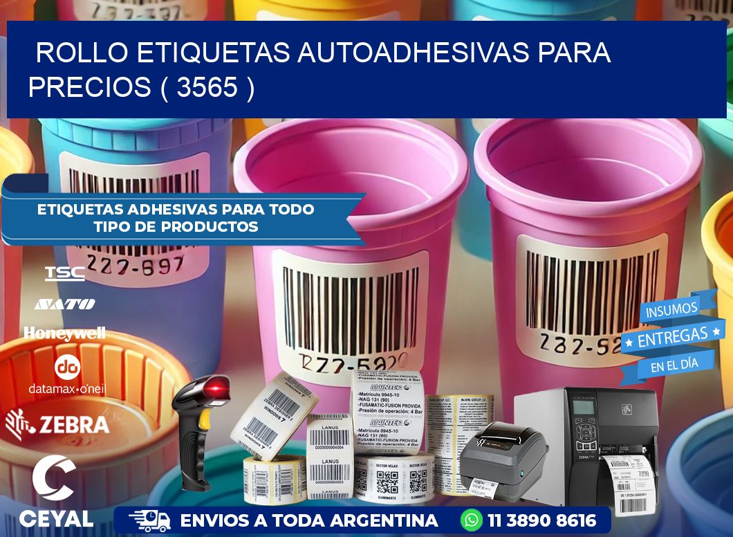 ROLLO ETIQUETAS AUTOADHESIVAS PARA PRECIOS ( 3565 )