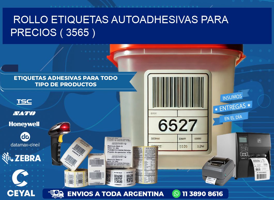 ROLLO ETIQUETAS AUTOADHESIVAS PARA PRECIOS ( 3565 )