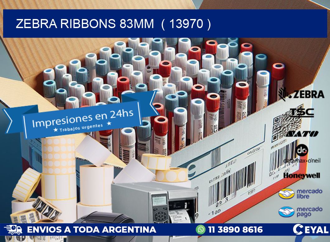 ZEBRA RIBBONS 83MM  ( 13970 )