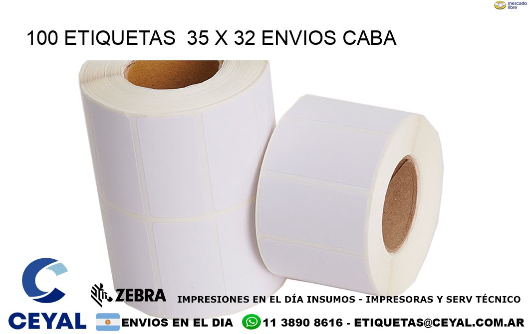 100 ETIQUETAS  35 x 32 ENVIOS CABA