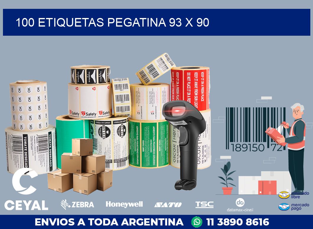 100 ETIQUETAS PEGATINA 93 x 90