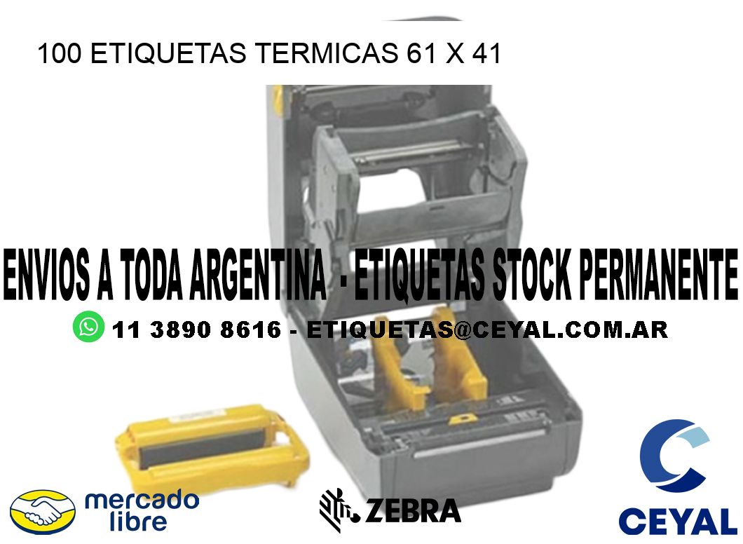100 ETIQUETAS TERMICAS 61 x 41