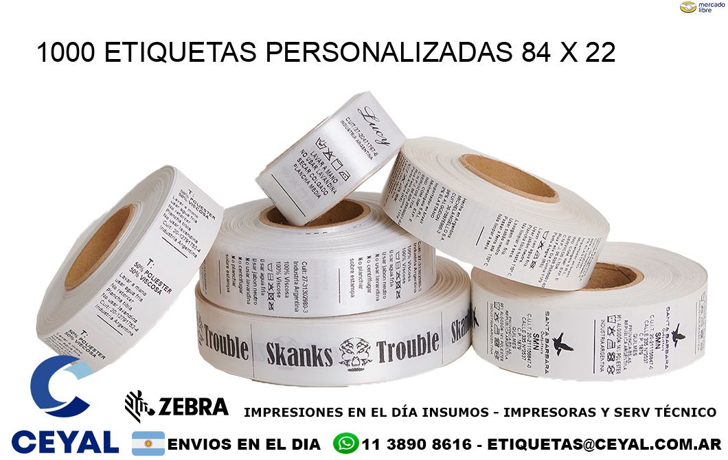 1000 ETIQUETAS PERSONALIZADAS 84 x 22