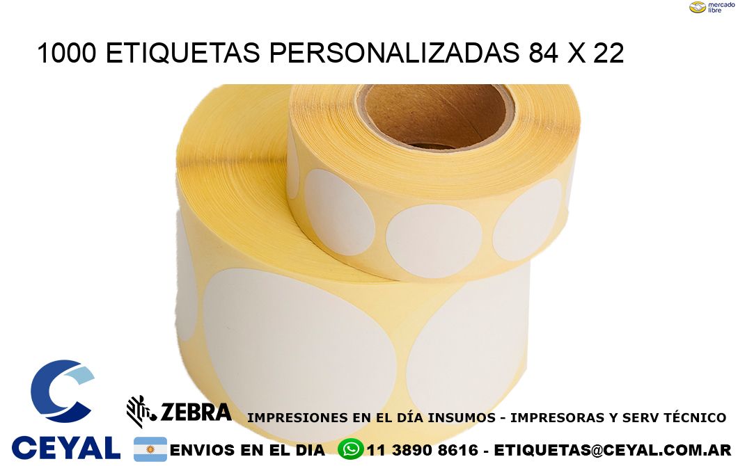 1000 ETIQUETAS PERSONALIZADAS 84 x 22