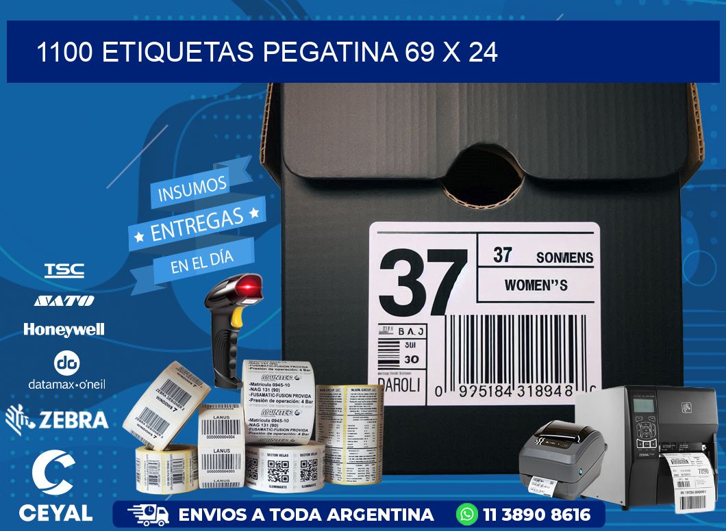 1100 ETIQUETAS PEGATINA 69 x 24