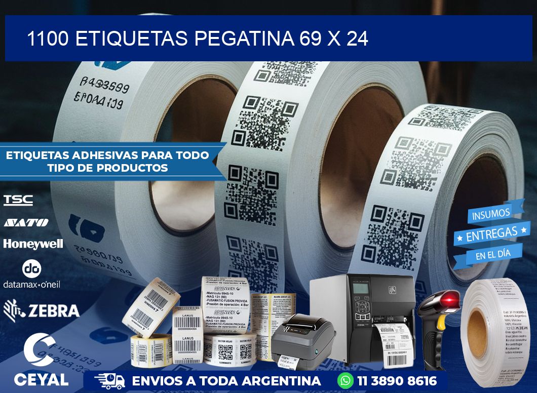 1100 ETIQUETAS PEGATINA 69 x 24