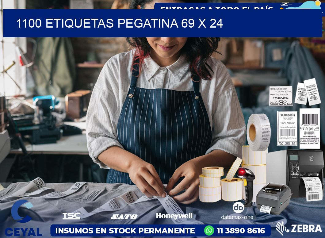 1100 ETIQUETAS PEGATINA 69 x 24