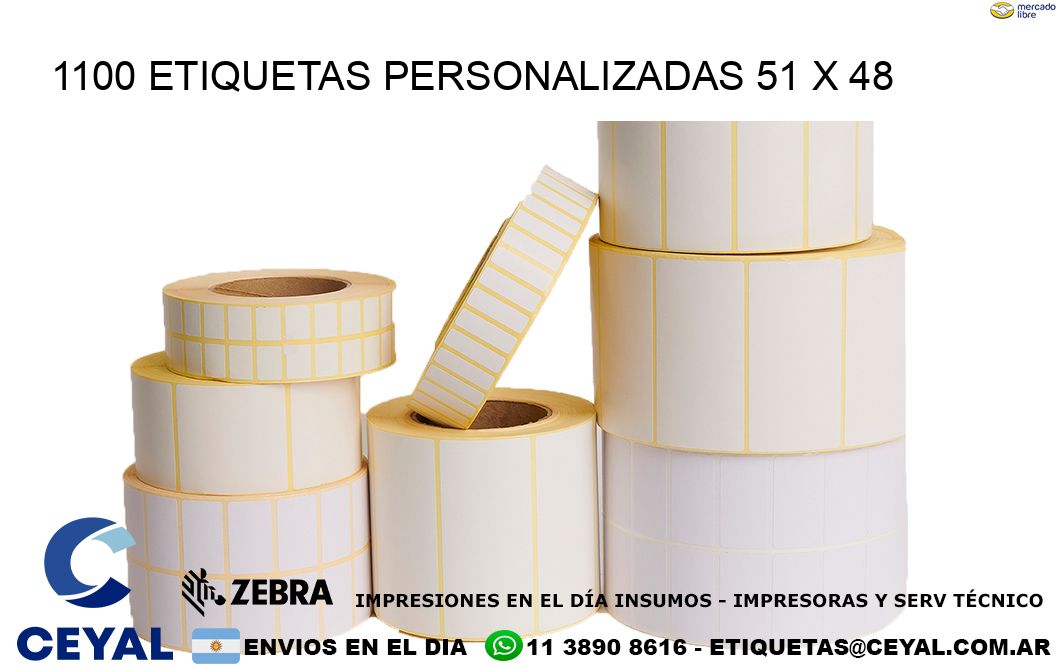 1100 ETIQUETAS PERSONALIZADAS 51 x 48