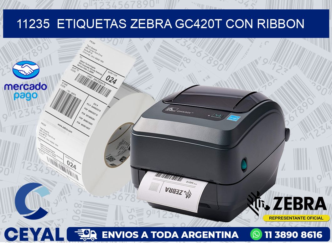 11235  ETIQUETAS ZEBRA GC420T CON RIBBON