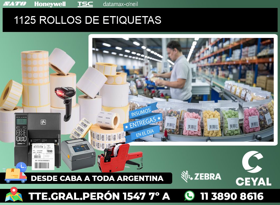 1125 ROLLOS DE ETIQUETAS