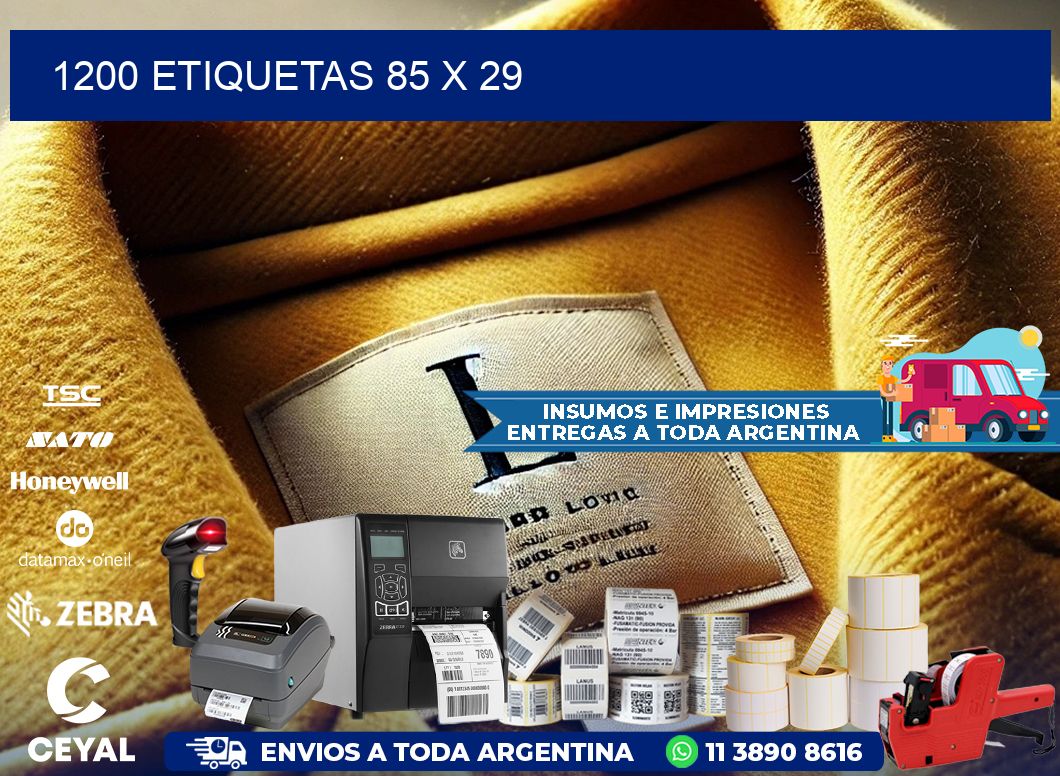1200 ETIQUETAS 85 x 29