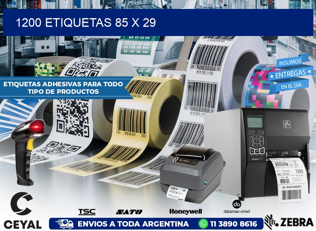1200 ETIQUETAS 85 x 29