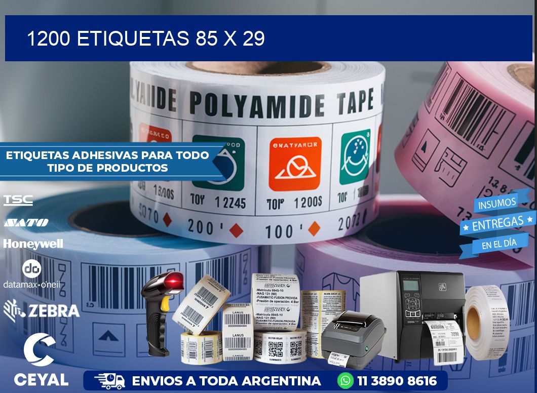 1200 ETIQUETAS 85 x 29