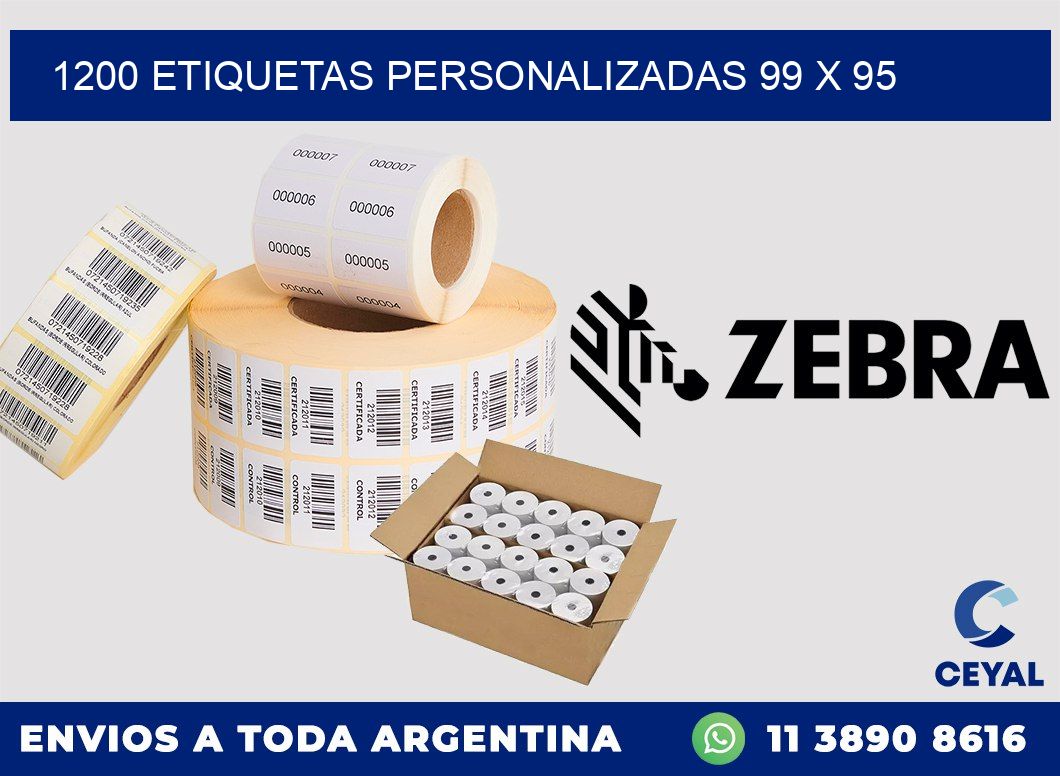 1200 ETIQUETAS PERSONALIZADAS 99 x 95