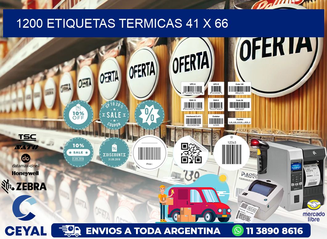 1200 ETIQUETAS TERMICAS 41 x 66