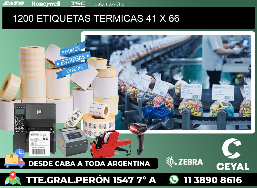 1200 ETIQUETAS TERMICAS 41 x 66