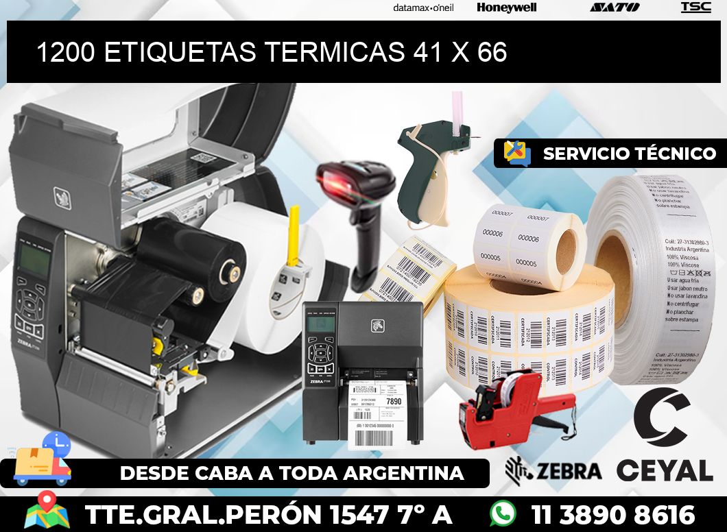 1200 ETIQUETAS TERMICAS 41 x 66