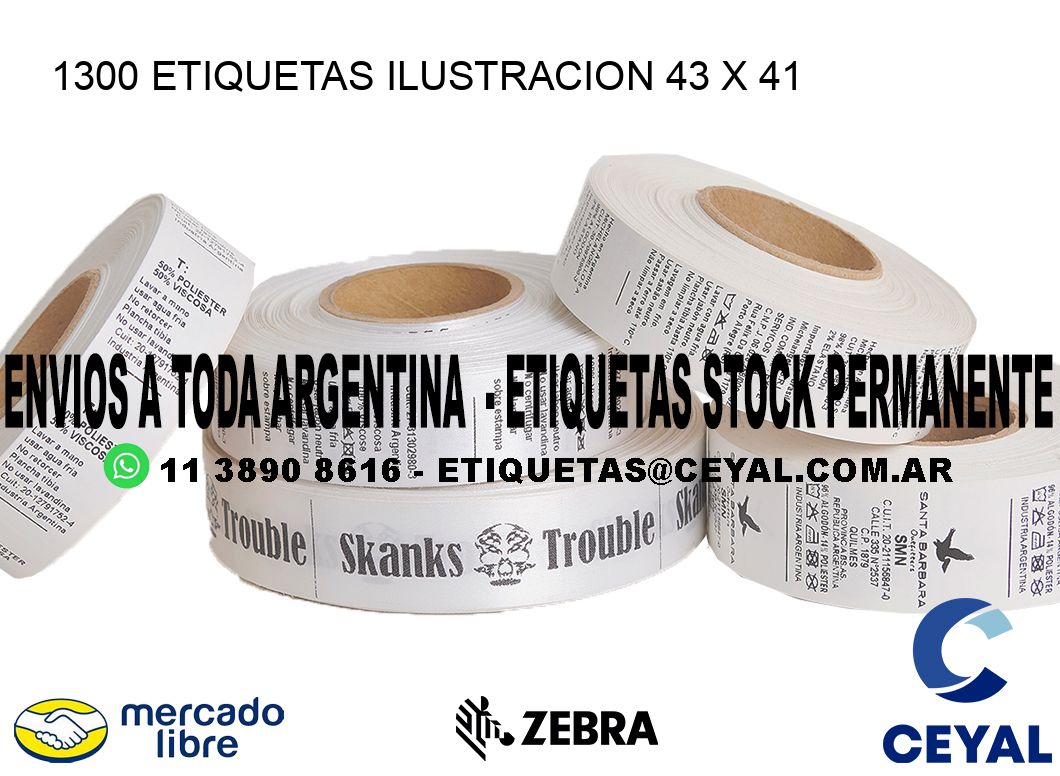 1300 ETIQUETAS ILUSTRACION 43 x 41