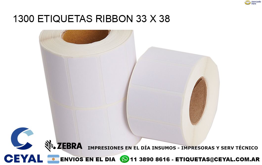 1300 ETIQUETAS RIBBON 33 x 38