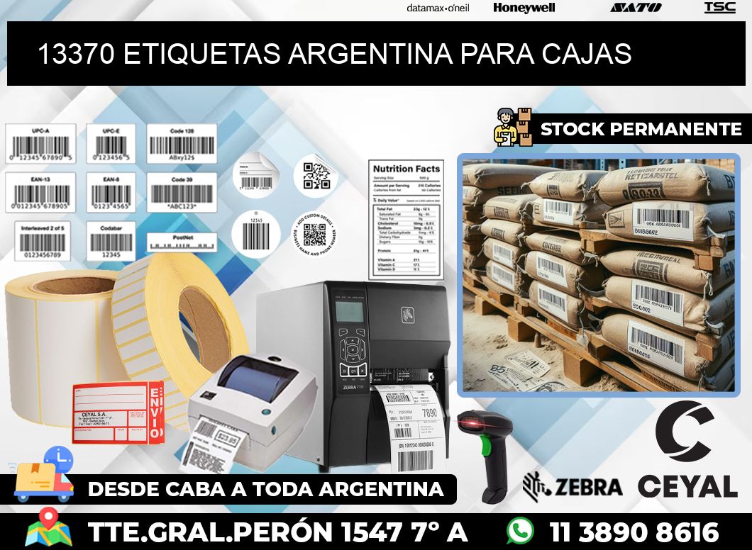 13370 ETIQUETAS ARGENTINA PARA CAJAS