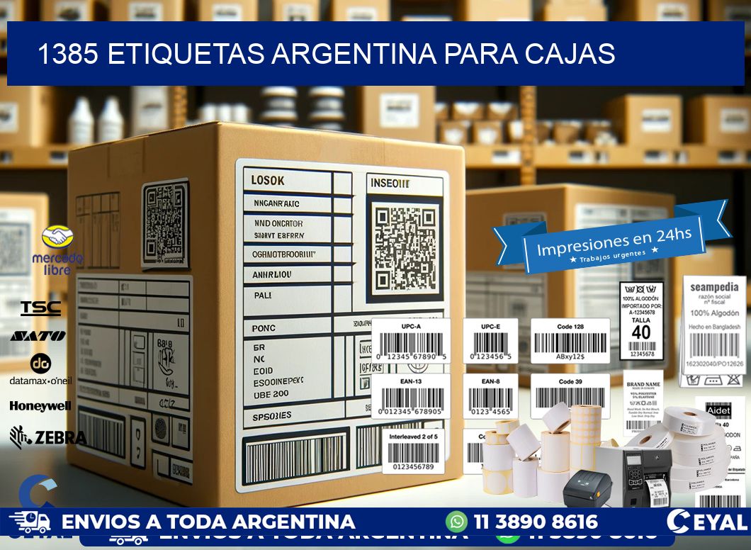 1385 ETIQUETAS ARGENTINA PARA CAJAS