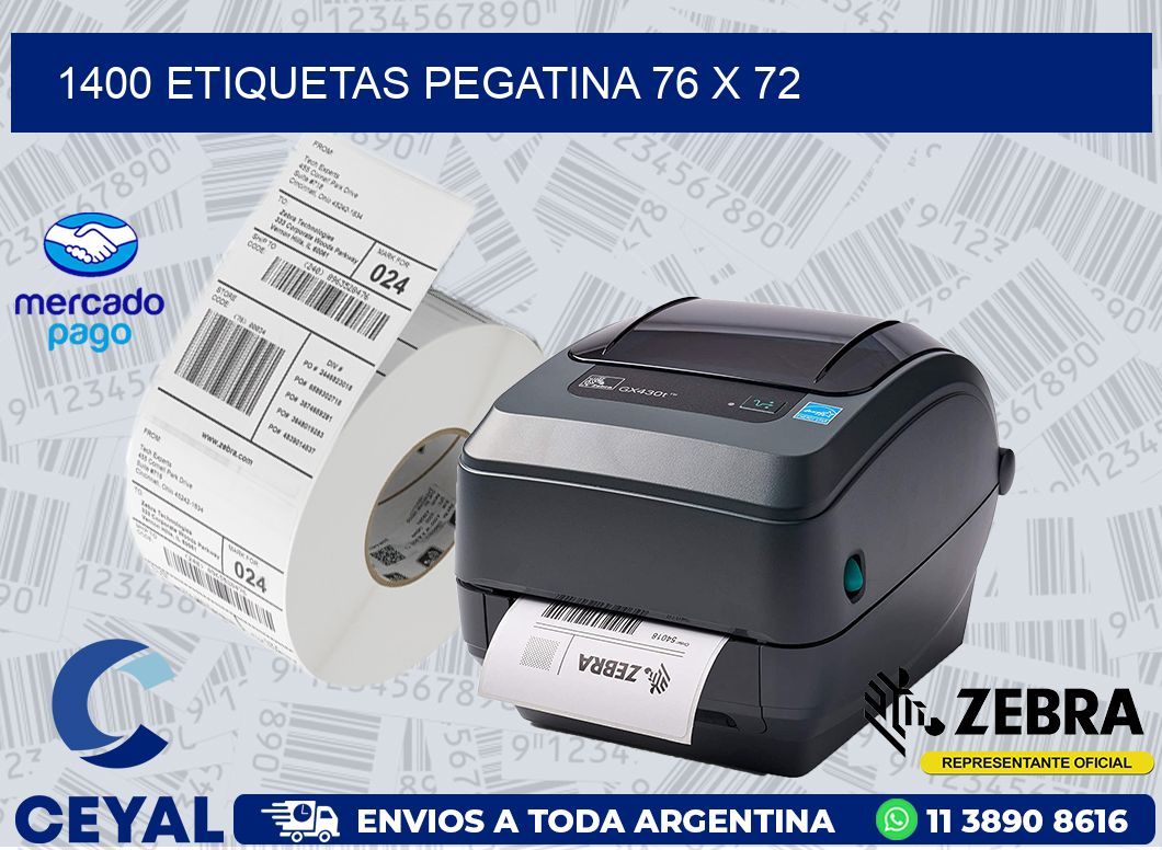 1400 ETIQUETAS PEGATINA 76 x 72