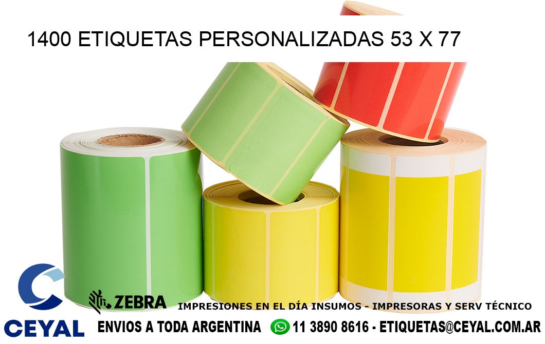 1400 ETIQUETAS PERSONALIZADAS 53 x 77