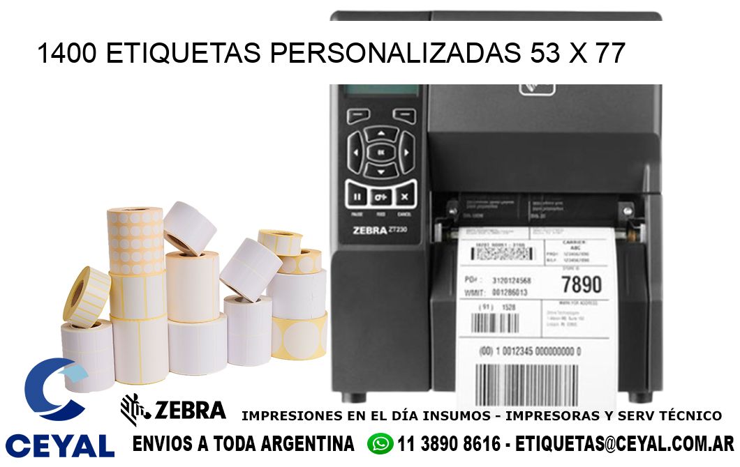 1400 ETIQUETAS PERSONALIZADAS 53 x 77