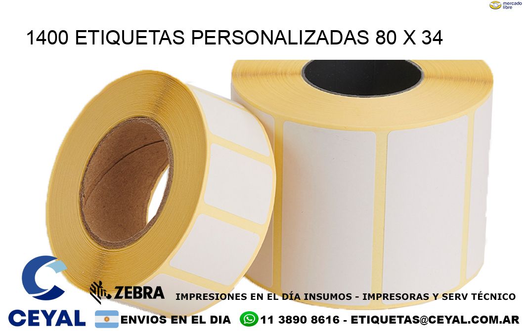 1400 ETIQUETAS PERSONALIZADAS 80 x 34