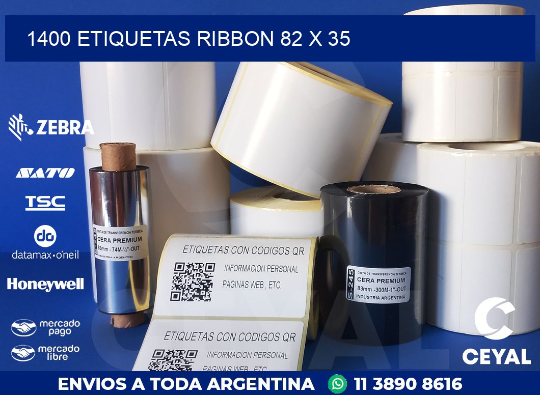 1400 ETIQUETAS RIBBON 82 x 35