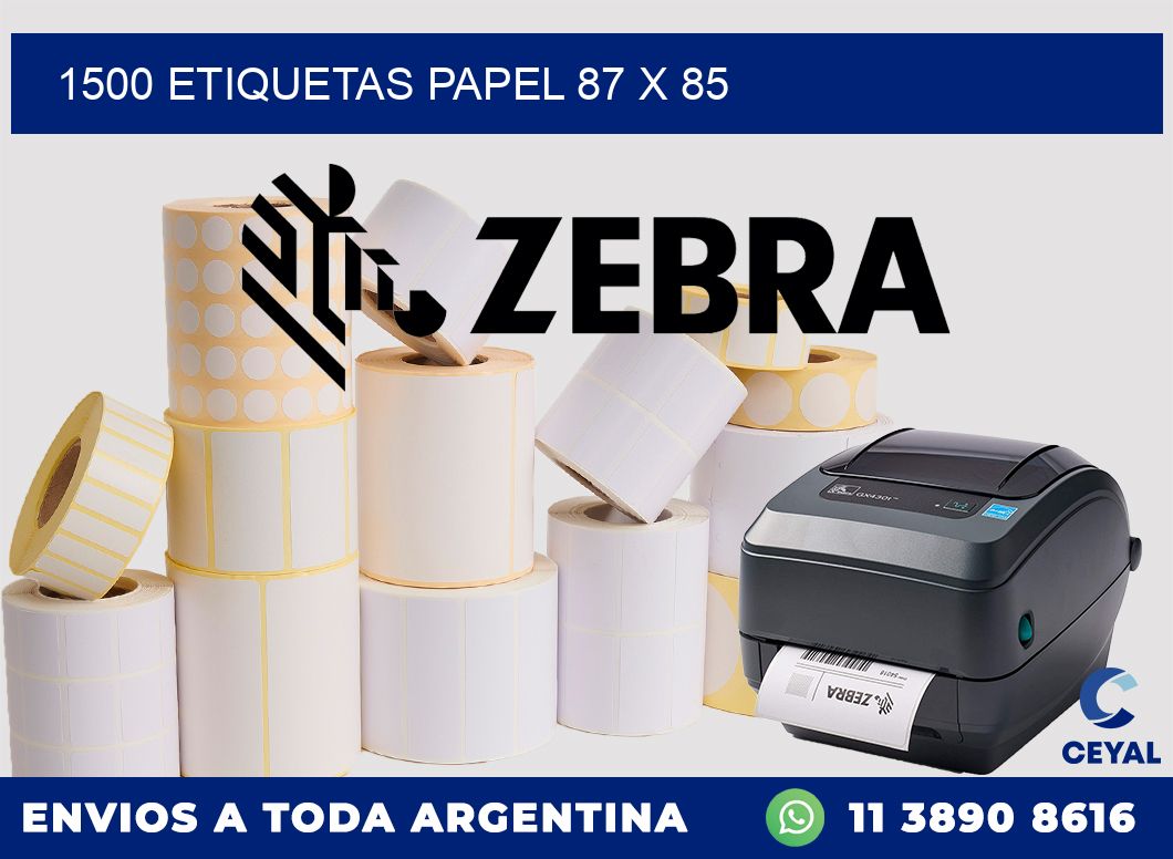 1500 ETIQUETAS PAPEL 87 x 85