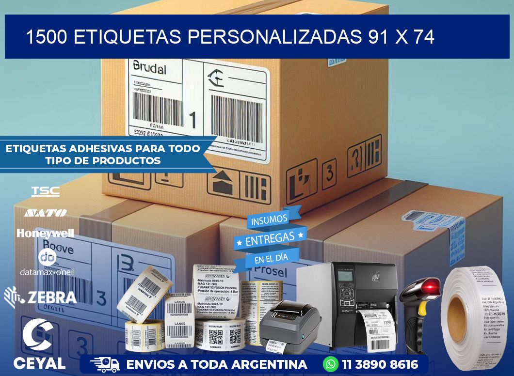 1500 ETIQUETAS PERSONALIZADAS 91 x 74