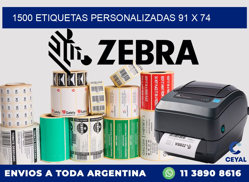 1500 ETIQUETAS PERSONALIZADAS 91 x 74