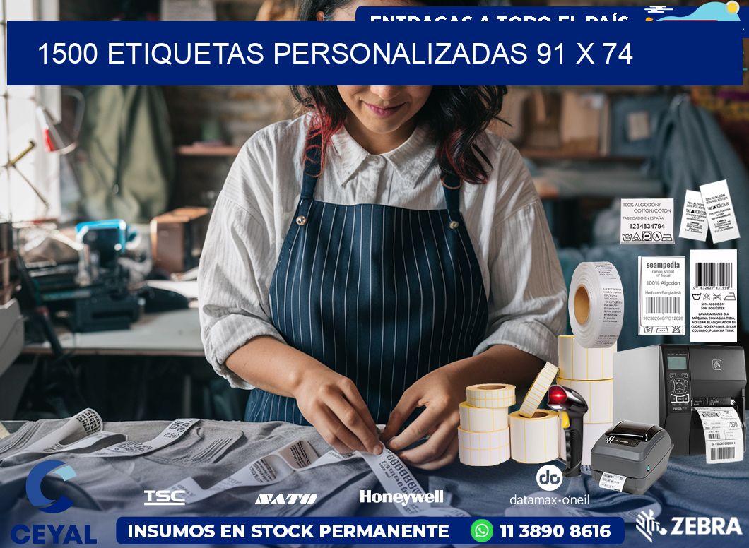 1500 ETIQUETAS PERSONALIZADAS 91 x 74