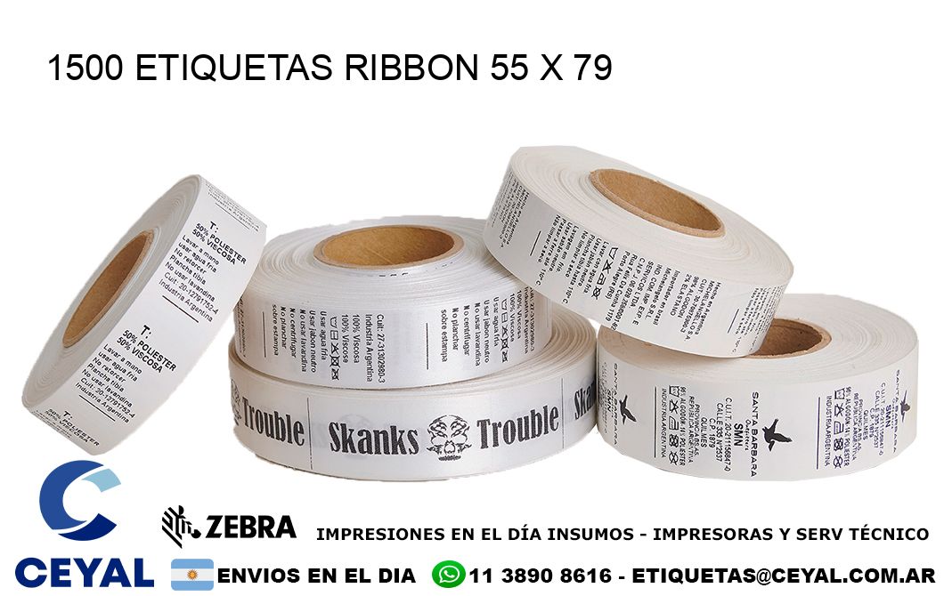 1500 ETIQUETAS RIBBON 55 x 79