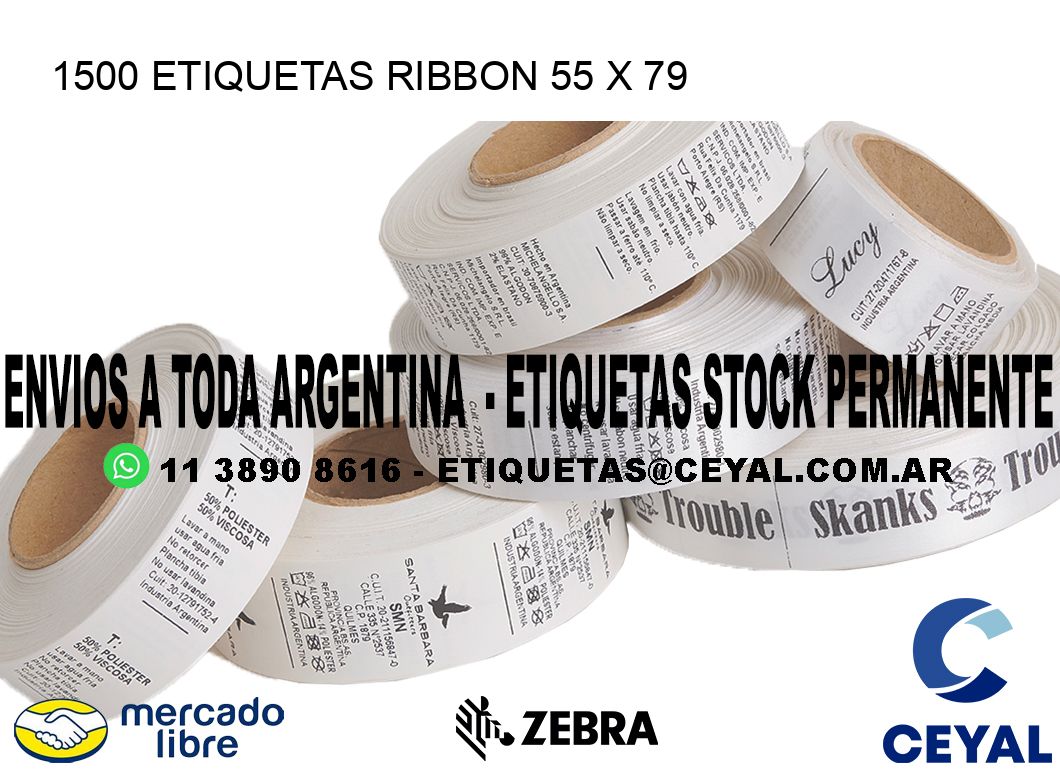1500 ETIQUETAS RIBBON 55 x 79
